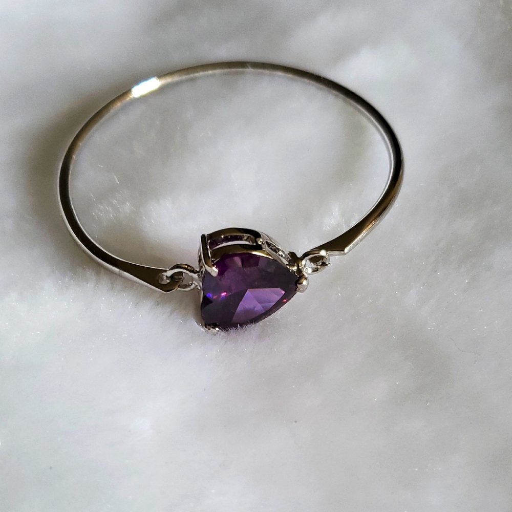 Vtg. Amethyst Heart Bracelet